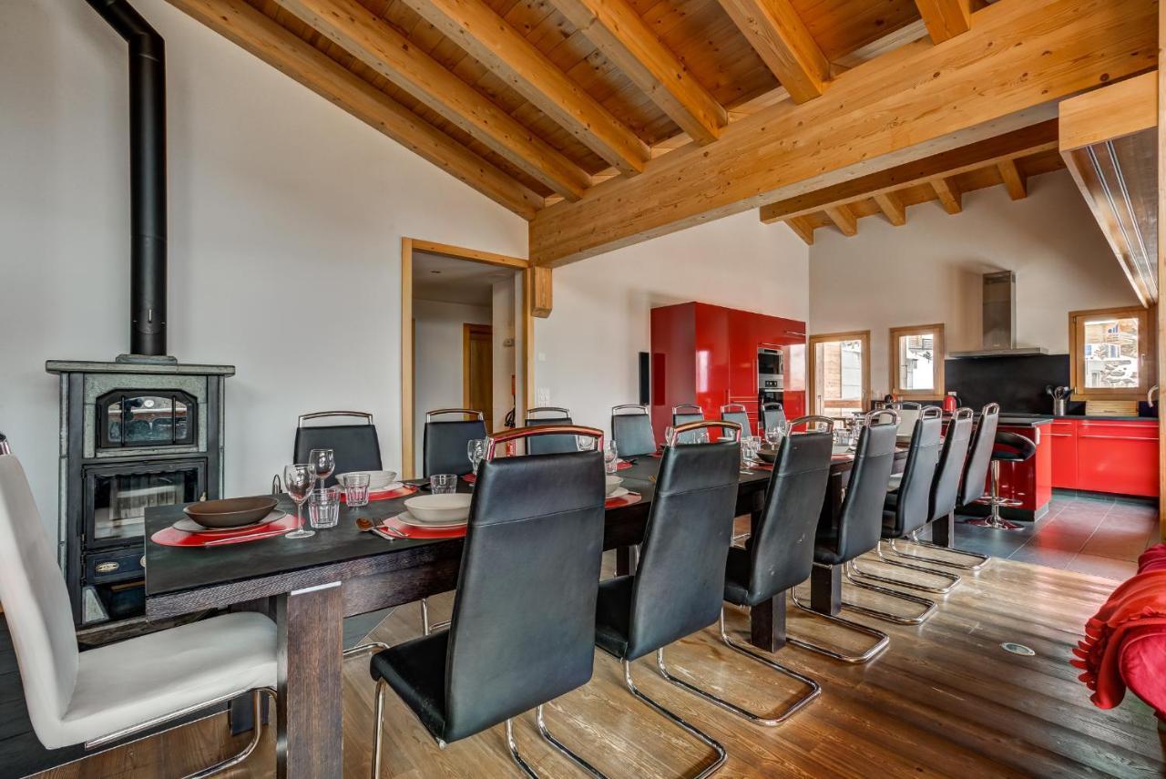 Chalet Flocon De Neige - Jacuzzi - Sauna La Tzoumaz Kültér fotó