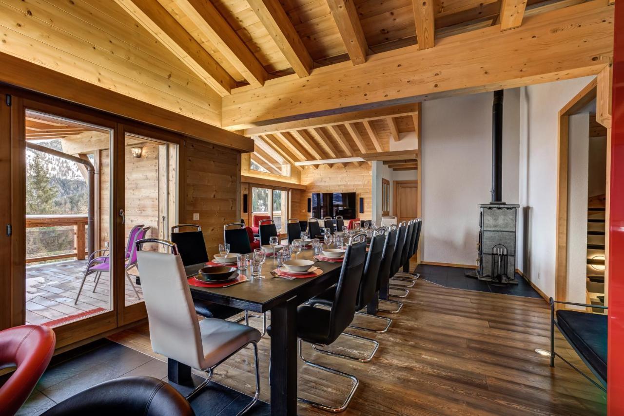 Chalet Flocon De Neige - Jacuzzi - Sauna La Tzoumaz Kültér fotó