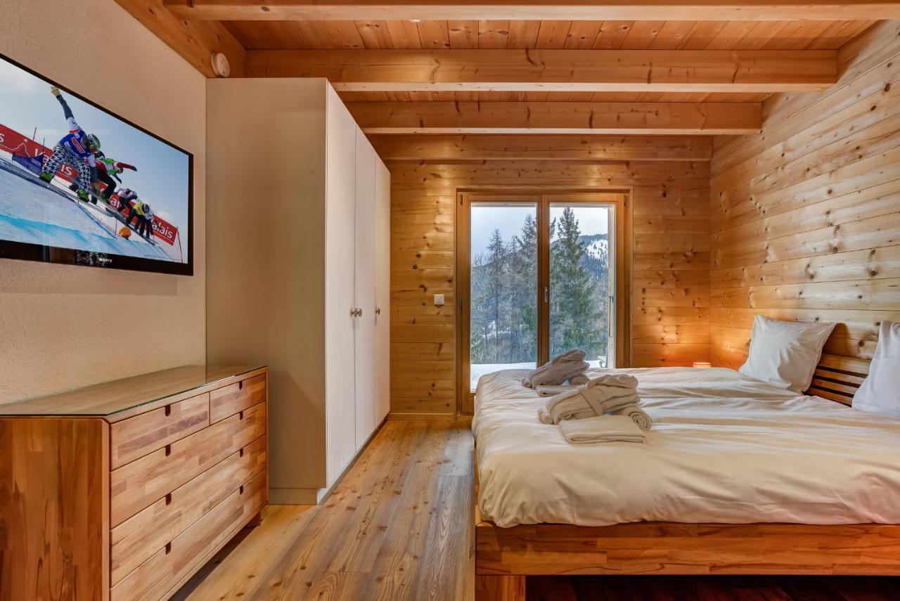 Chalet Flocon De Neige - Jacuzzi - Sauna La Tzoumaz Kültér fotó