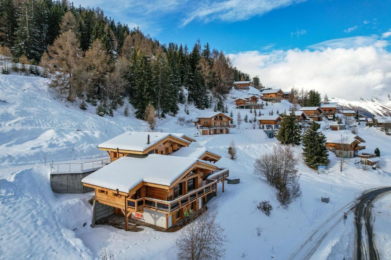 Chalet Flocon De Neige - Jacuzzi - Sauna La Tzoumaz Kültér fotó