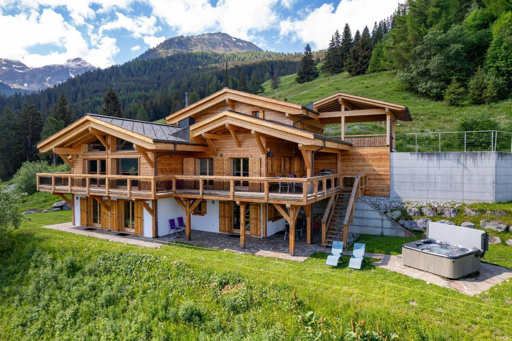 Chalet Flocon De Neige - Jacuzzi - Sauna La Tzoumaz Kültér fotó