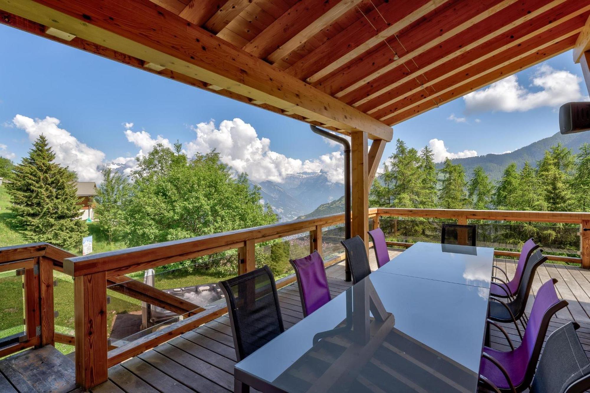 Chalet Flocon De Neige - Jacuzzi - Sauna La Tzoumaz Kültér fotó