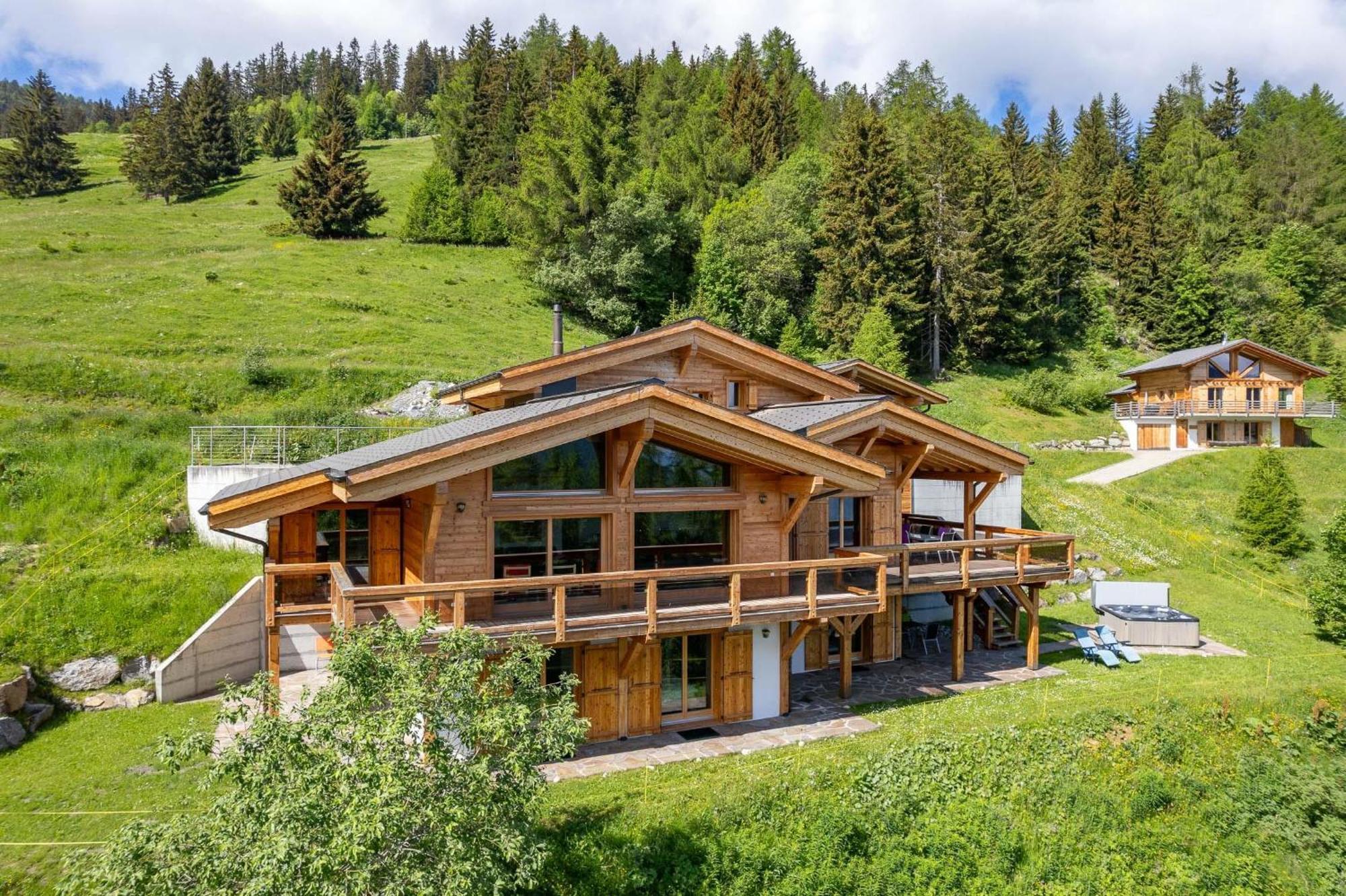 Chalet Flocon De Neige - Jacuzzi - Sauna La Tzoumaz Kültér fotó