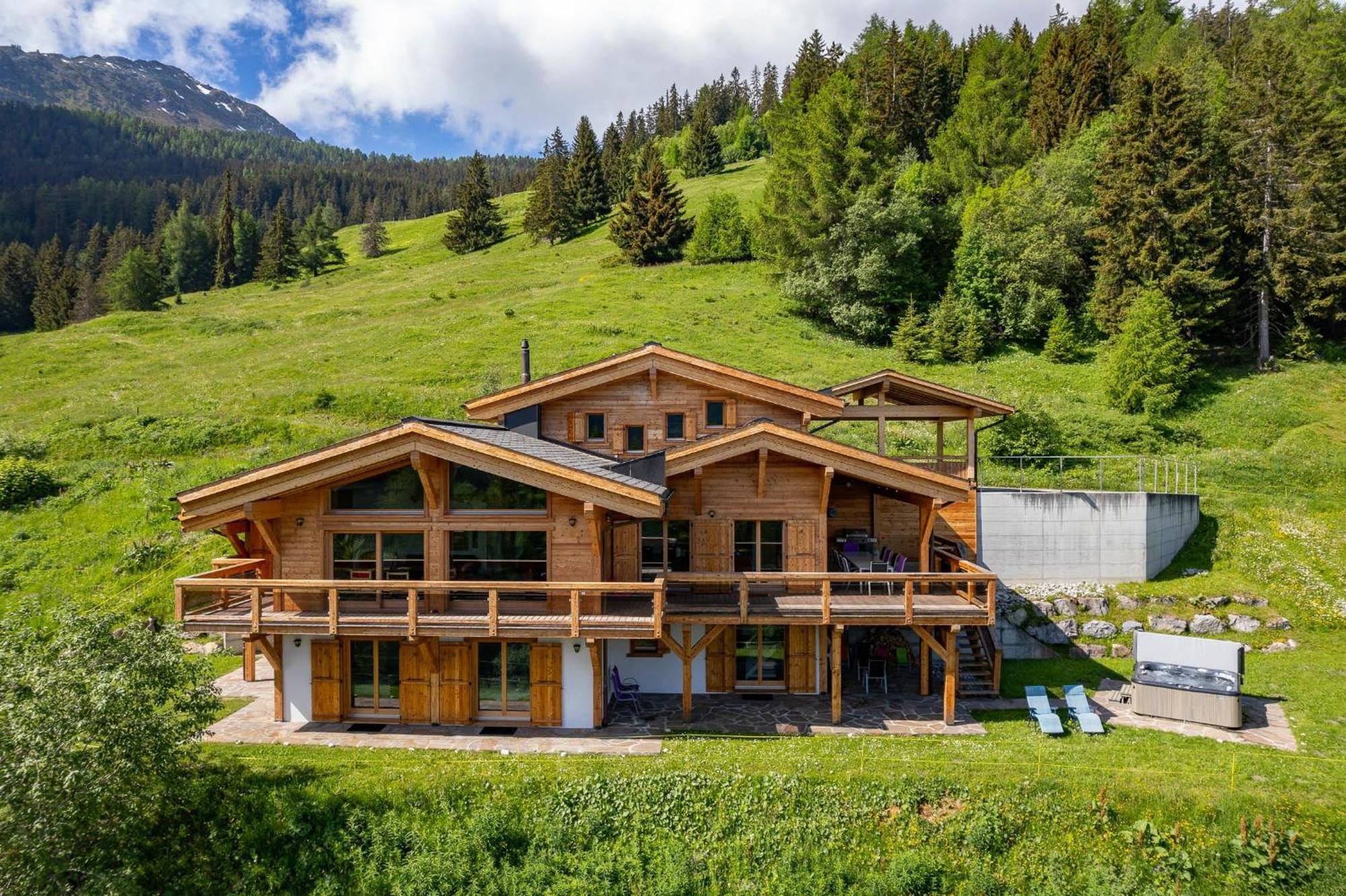 Chalet Flocon De Neige - Jacuzzi - Sauna La Tzoumaz Kültér fotó