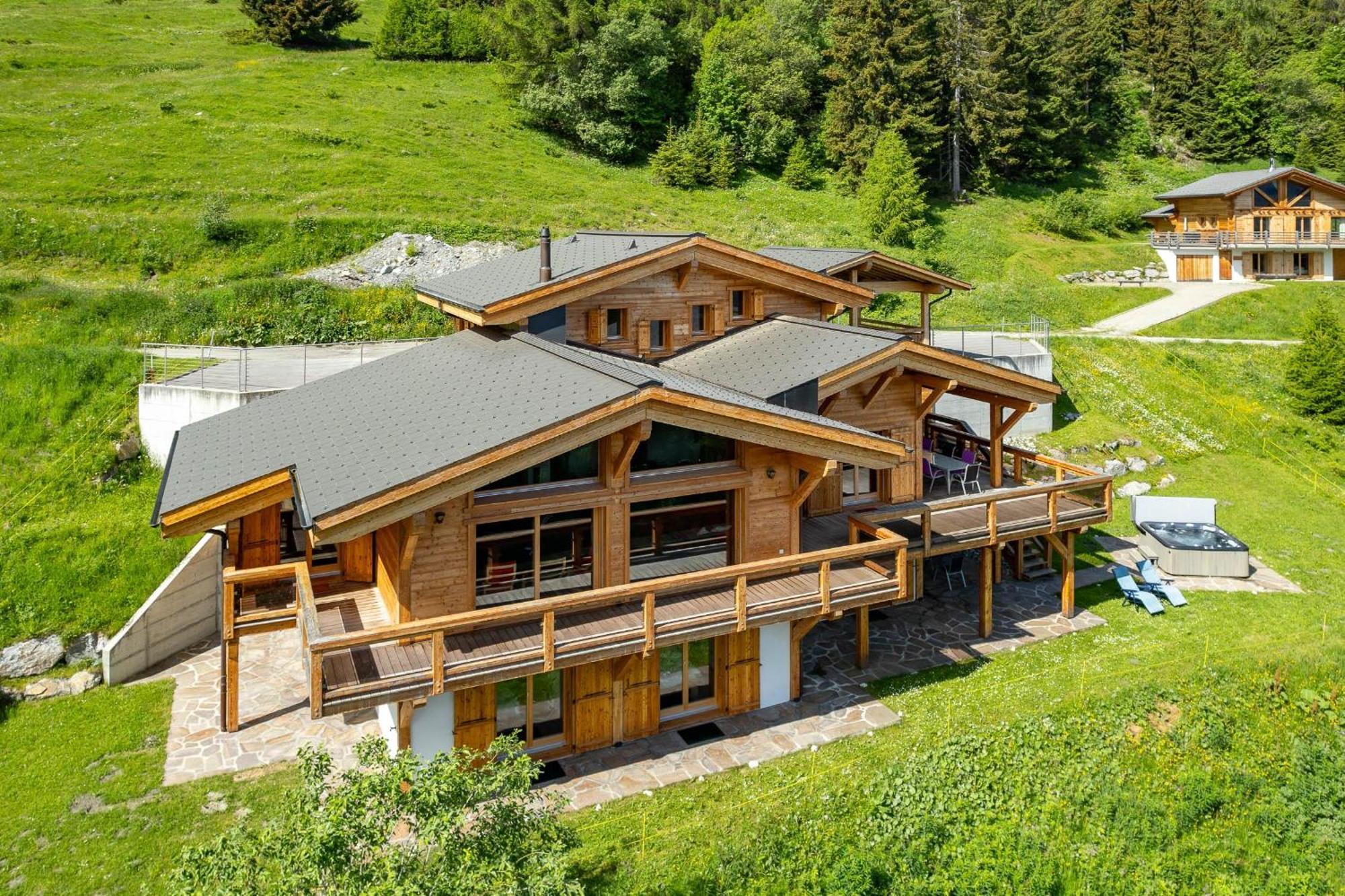 Chalet Flocon De Neige - Jacuzzi - Sauna La Tzoumaz Kültér fotó